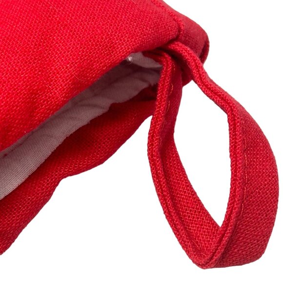 Heartstrings Red Quilted Christmas Stocking 18 Inch Lined Fold Over Cuff - Picture 8 of 8